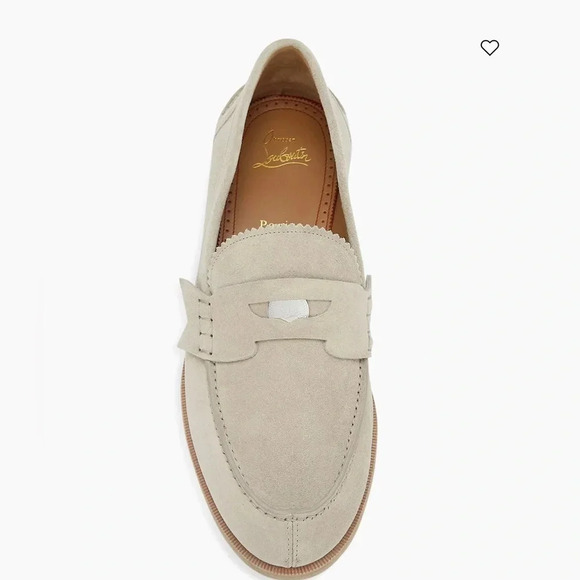 Christian Louboutin Beige Penny Flat Crosta Leather Loafers,Slip On, sz43 - Picture 2 of 8